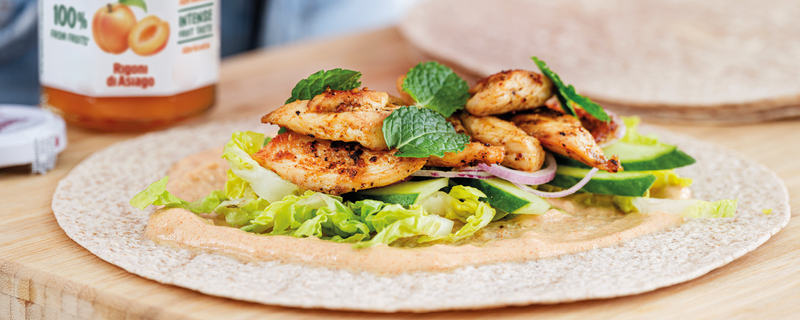 WRAP AU POULET ET SAUCE AUX ABRICOTS Rigoni di asiago